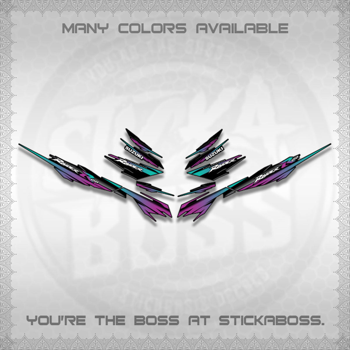 RAIDER 150 FI SATRIA DECALS (MINIMALIST 0016 DESIGN)STICKER DECALS By STICKABOSS