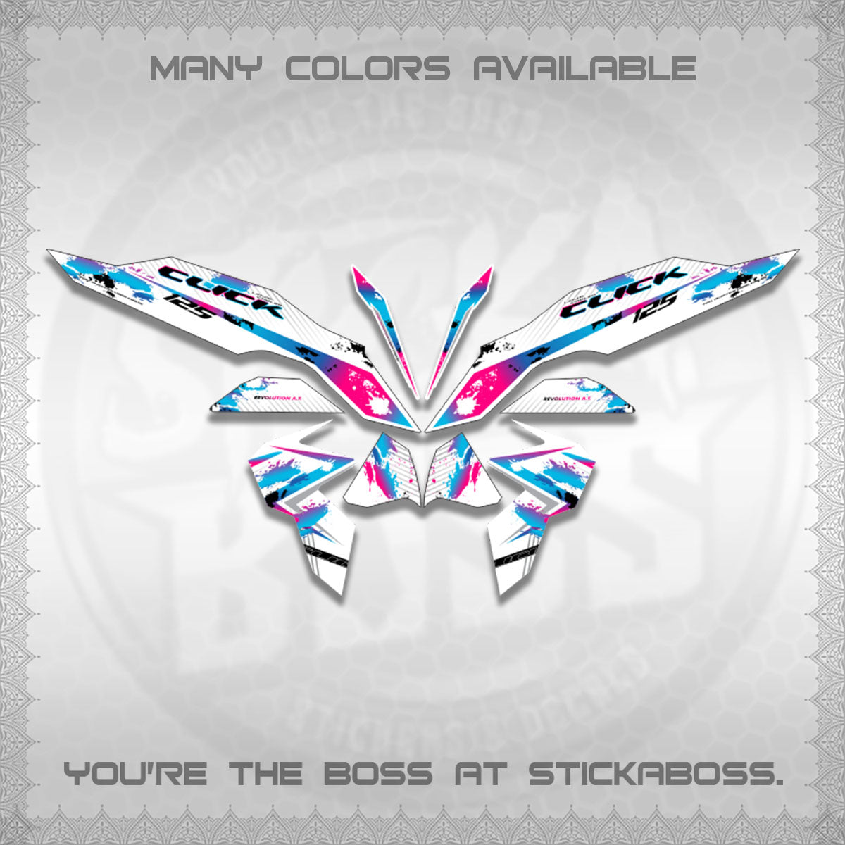 CLICK V3 MALAY FOR WHITE DECALS (HITAM STRIPING 03 MOTIF)STICKER DECALS By STICKABOSS