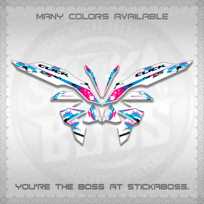 CLICK V3 MALAY FOR WHITE DECALS (HITAM STRIPING 03 MOTIF)STICKER DECALS By STICKABOSS