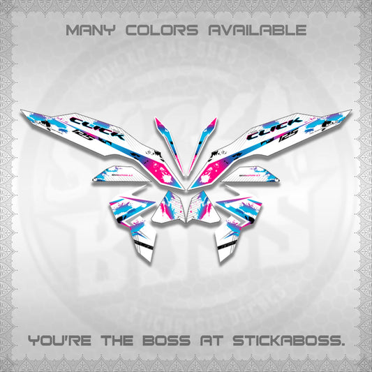 CLICK V3 MALAY FOR WHITE DECALS (HITAM STRIPING 03 MOTIF)STICKER DECALS By STICKABOSS