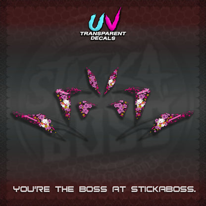 【PREMIUM UV PRINT】TRANSPARENT  CLICK 125 V2 DECALS (LUCKY CAT SAKURA STRIPING)By STICKABOSS