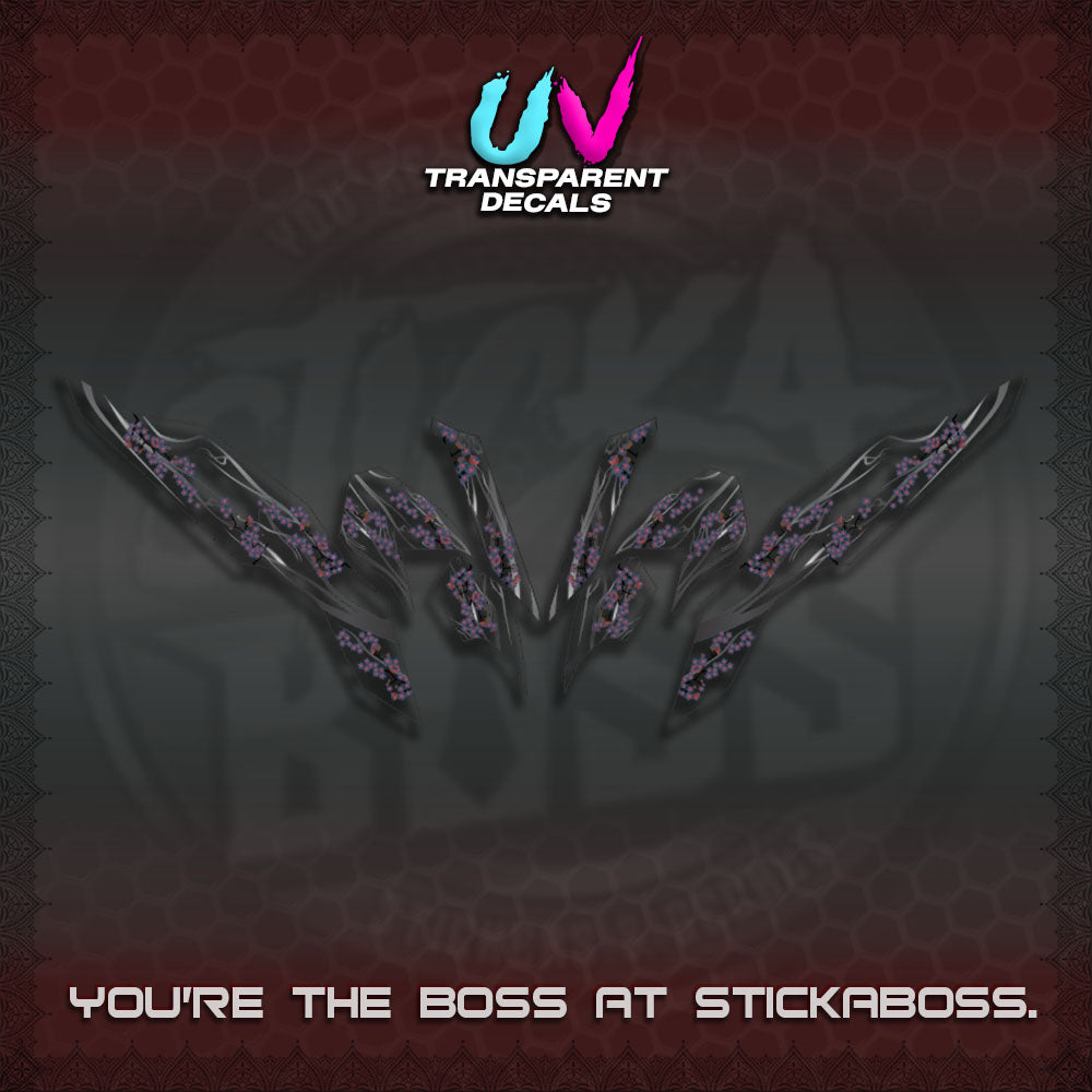 CLICK 125 V3 UV TRANSAPARENT DECALS (2026 SAKURA WIND DESIGN)STICKER DECALS By STICKABOSS