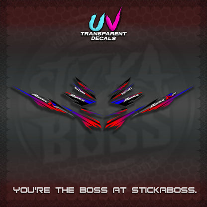 【PREMIUM UV PRINT】TRANSPARENT RAIDER 150 FI SATRIA  DECALS (MINIMALIST 0016 DESIGN)By STICKABOSS
