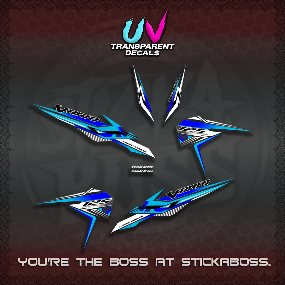 【PREMIUM UV PRINT】TRANSPARENT CLICK 125 V3 VARIO DECALS (2026 KING 001 DESIGN)By STICKABOSS