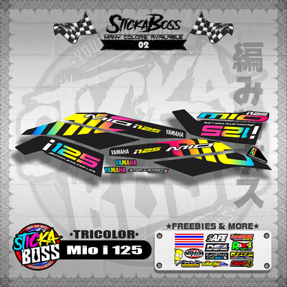 MIO I 125 STOCK DECALS ( 2019 ) [TRICOLOR]【WITH FREEBIES】