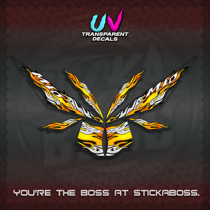 【PREMIUM UV PRINT】TRANSPARENT MIO 4  DECALS (FIRE CUSTOM 3 DESIGN)STICKER DECALS By STICKABOSS