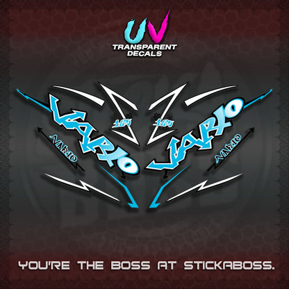 CLICK V3 UV TRANSPARENT INDO VARIO DECALS (STRIPPING GRAFITY MOTIF)STICKER DECALS By STICKABOSS