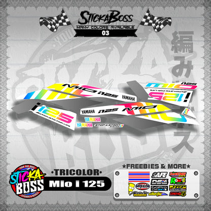 MIO I 125 STOCK DECALS ( 2019 ) [TRICOLOR]【WITH FREEBIES】
