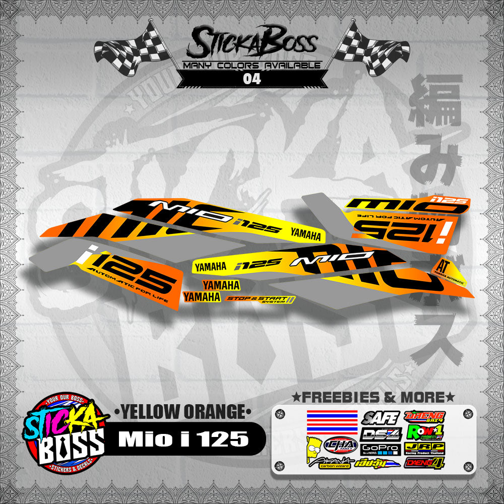 Mio i 125 Stock Decal (2019) [YELLOW-ORANGE]【PREMIUM GLOSSY LAMINATED】