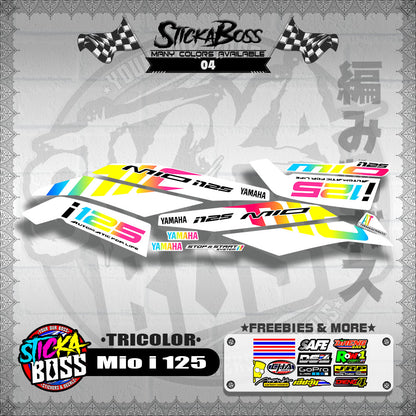 MIO I 125 STOCK DECALS ( 2019 ) [TRICOLOR]【WITH FREEBIES】