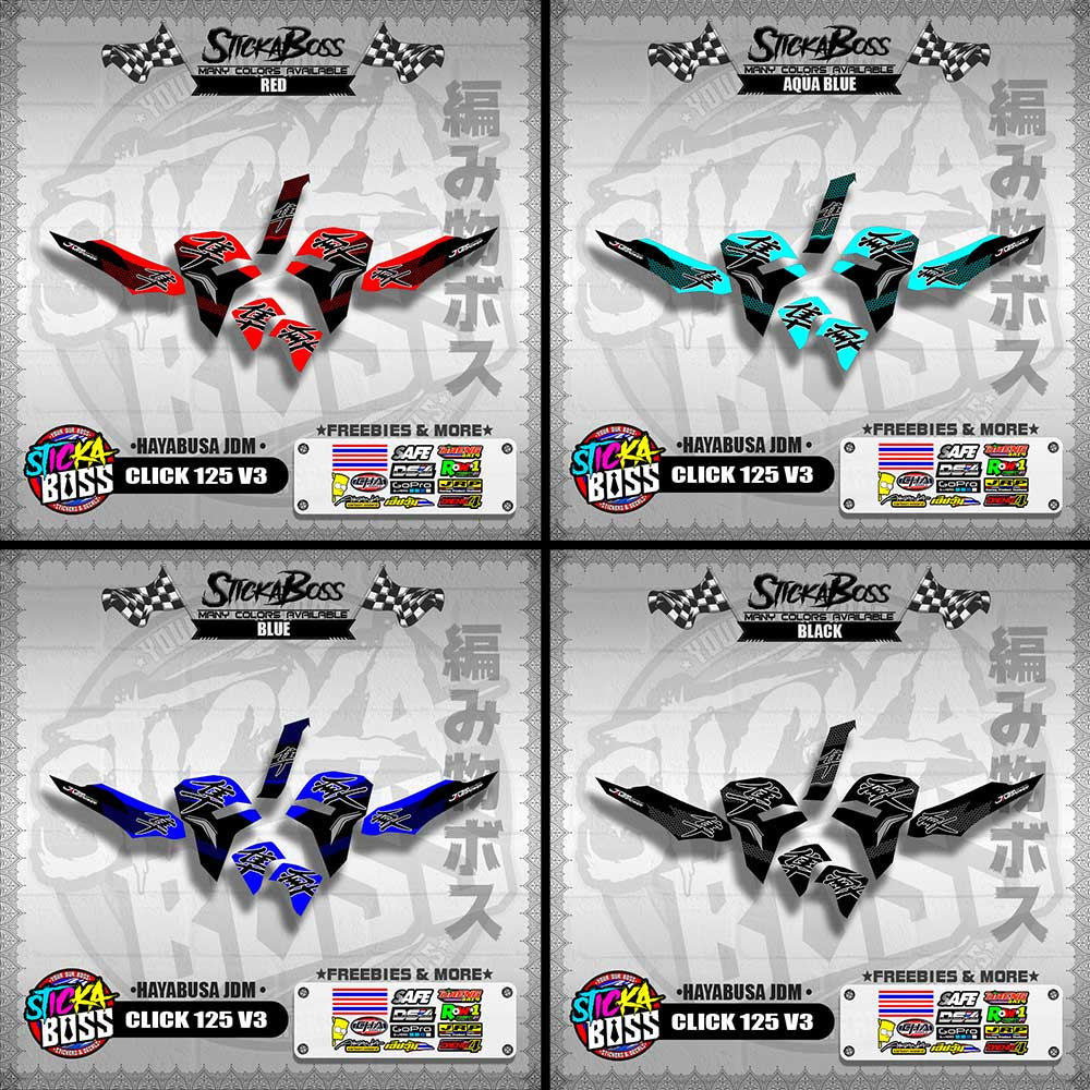 CLICK 125 V3 DECALS ( HAYABUSA JDM )【WITH FREEBIES】