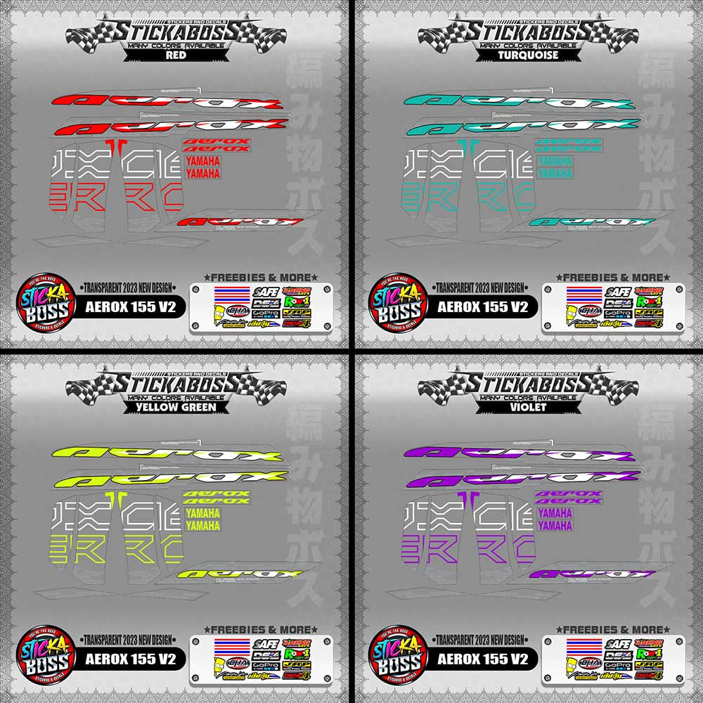 【PREMIUM UV PRINT】TRANSPARENT  AEROX 155 V2 MALAYSIAN DECALS ( 2023 NEW DESIGN )