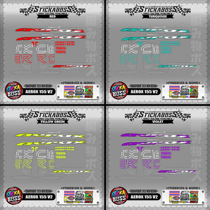 【PREMIUM UV PRINT】TRANSPARENT  AEROX 155 V2 MALAYSIAN DECALS ( 2023 NEW DESIGN )