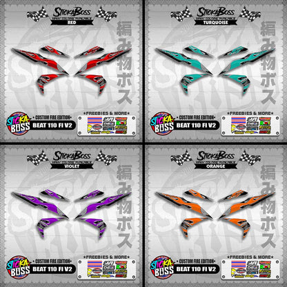 BEAT 110 FI V2 DECALS ( CUSTOM FIRE EDITION )【WITH FREEBIES】