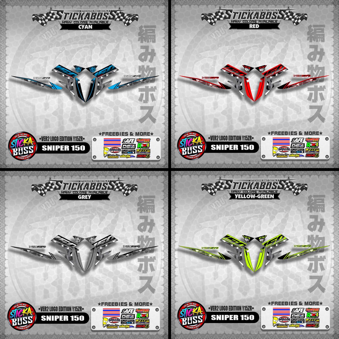 SNIPER 150 DECALS ( VER2 LOGO EDITION Y15ZR )【WITH FREEBIES】MALAYSIAN CONCEPT/ EXCITER 150