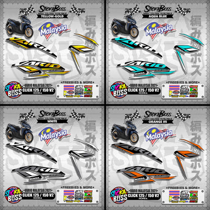CLICK 125 / 150 V2 MALAYSIAN DECALS ( VARIO MALAYSIA 2021 )【WITH FREEBIES】