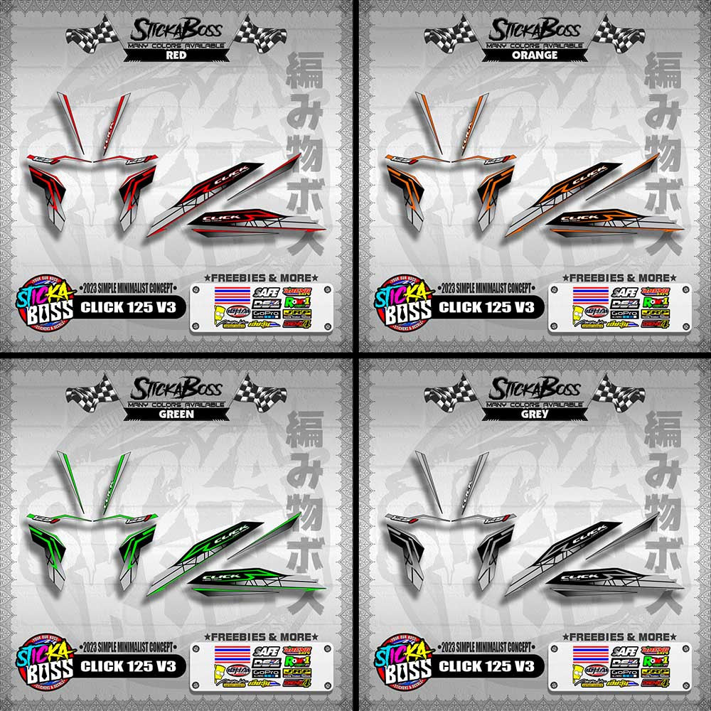 CLICK 125 V3 DECALS ( 2023 SIMPLE MINIMALIST CONCEPT )【WITH FREEBIES】