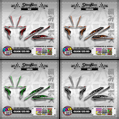 CLICK 125 V3 DECALS ( 2023 SIMPLE MINIMALIST CONCEPT )【WITH FREEBIES】
