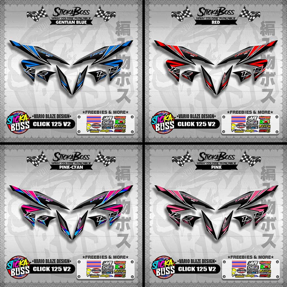CLICK 125 V2 DECALS ( VARIO BLAZE DESIGN )【WITH FREEBIES】