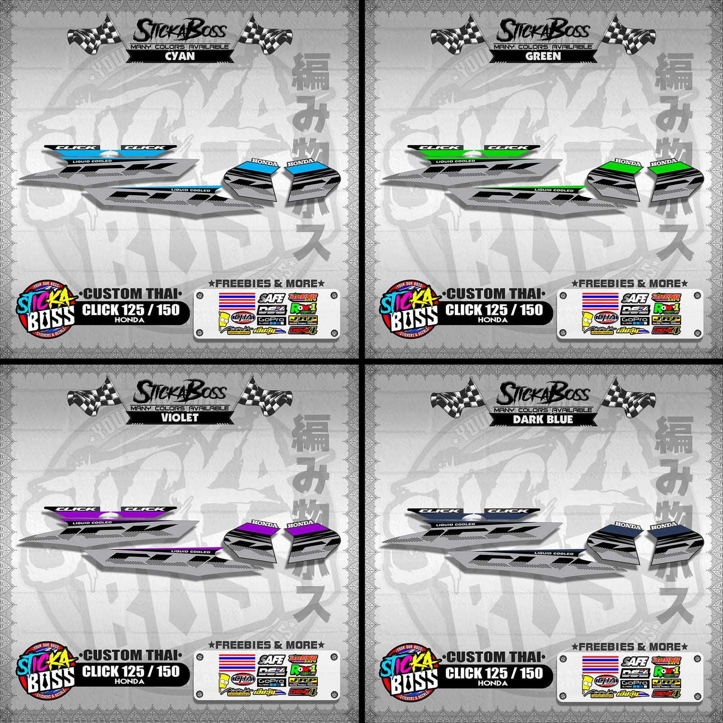 CLICK 125 / 150 DECALS ( CUSTOM THAI )【WITH FREEBIES】