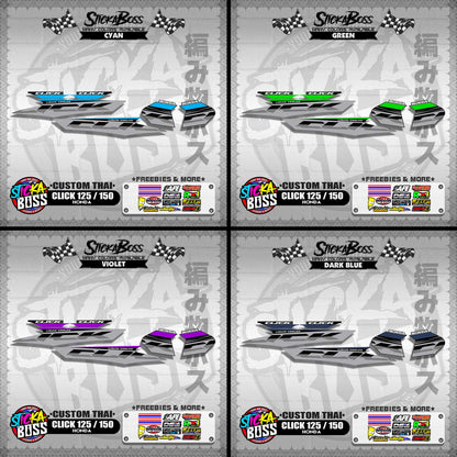 CLICK 125 / 150 DECALS ( CUSTOM THAI )【WITH FREEBIES】