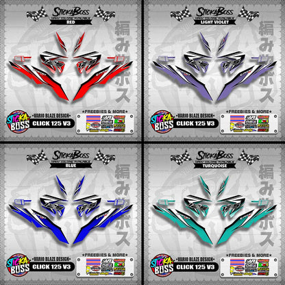 CLICK 125 V3 DECALS ( VARIO BLAZE DESIGN )【WITH FREEBIES】