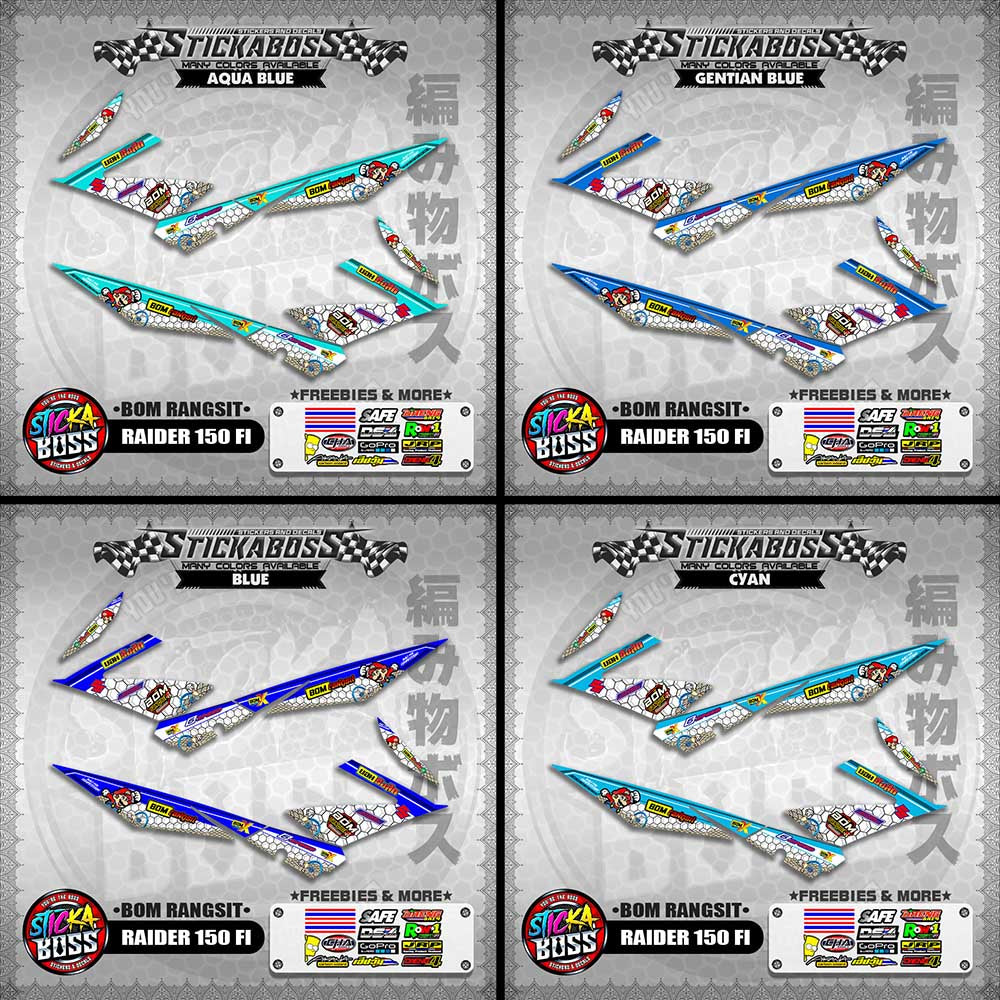RAIDER 150 FI INDO DECALS ( BOM RANGSIT )【WITH FREEBIES】
