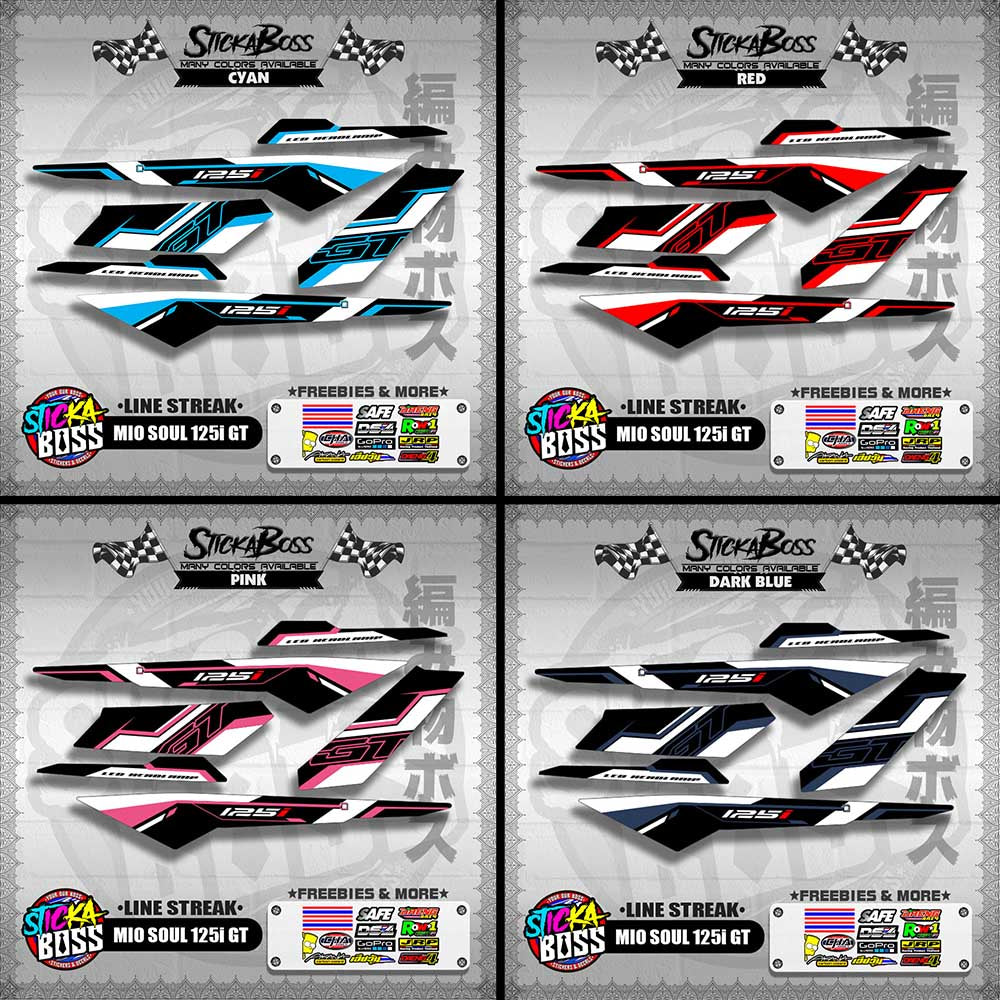 MIO SOUL 125i GT DECALS ( LINE STREAK )【WITH FREEBIES】