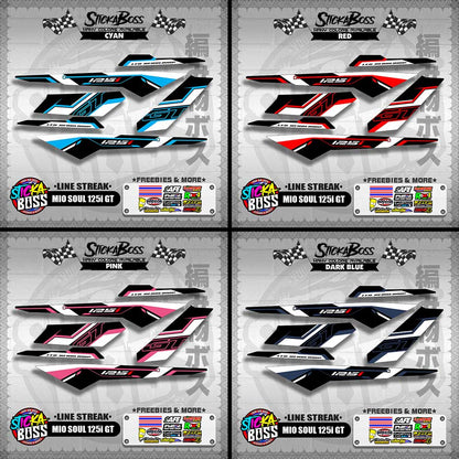 MIO SOUL 125i GT DECALS ( LINE STREAK )【WITH FREEBIES】