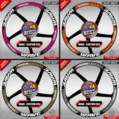 WAVE 110 / 125 MAG STICKER SET ( 2 MAGS ) - CUSTOM 003 | VINYL WATERPROOF CUT-OUT DECALS