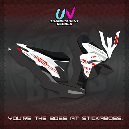 CLICK V3 UV TRANSPARENT VARIO DECALS (2026 V3E 001 DESIGN)STICKER KITS By STICKABOSS