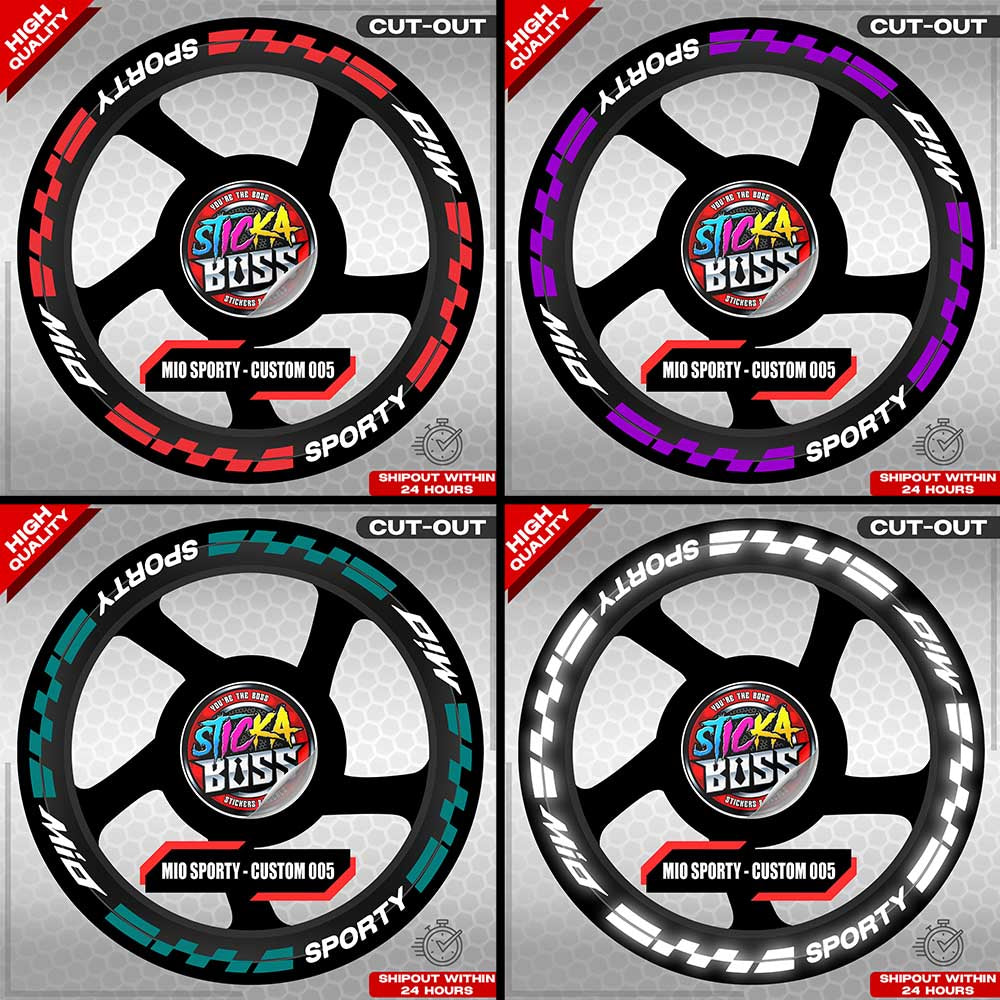 MIO SPORTY MAG STICKER SET ( 2 MAGS ) - CUSTOM 005 | VINYL WATERPROOF CUT-OUT DECALS