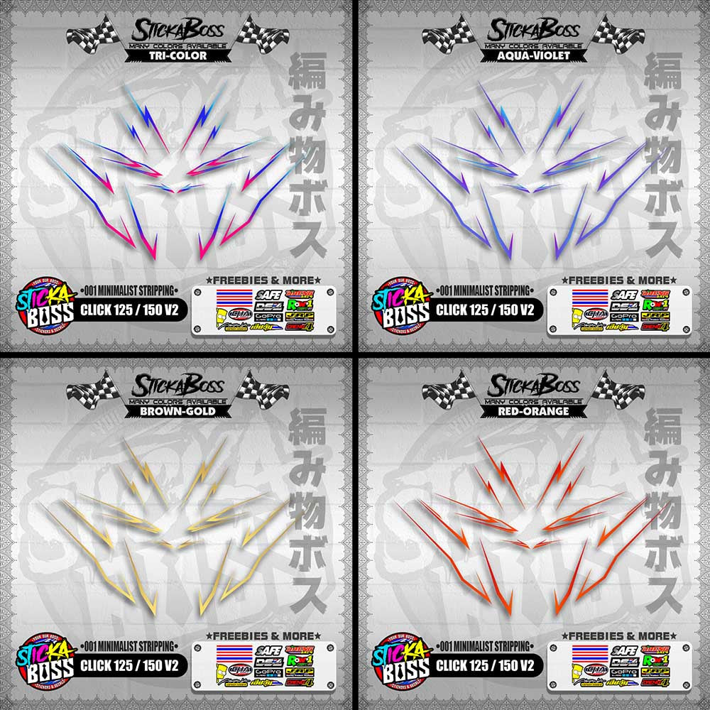 CLICK 125 / 150 V2 DECALS ( 001 MINIMALIST STRIPPING )【WITH FREEBIES】