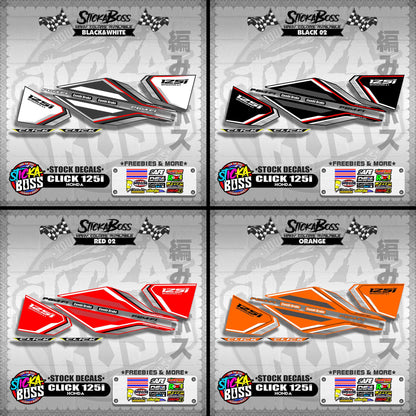 CLICK 125i V1 ( STOCK DECALS ) 【WITH FREEBIES】