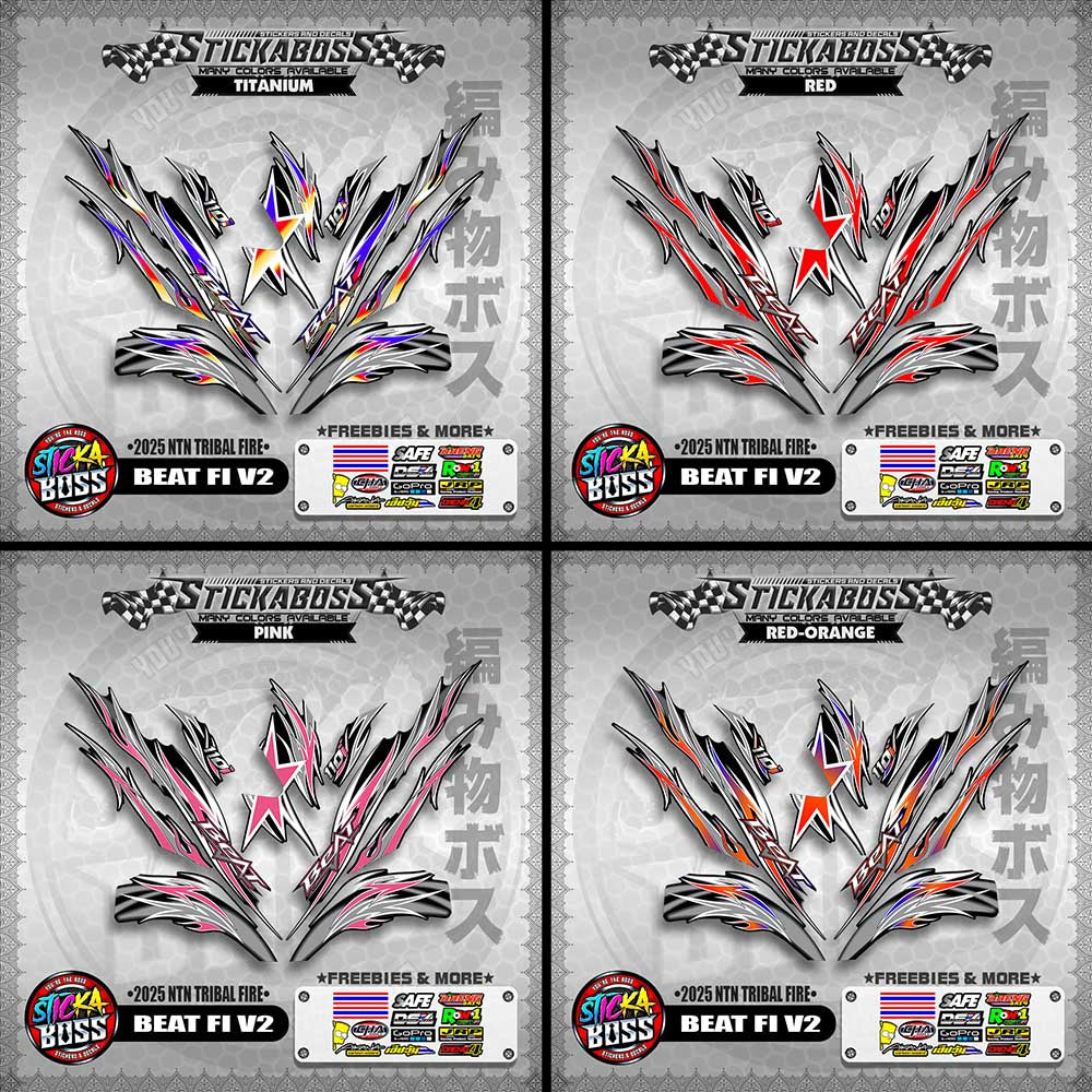 BEAT FI V2 STICKER DECALS ( 2025 NTN TRIBAL FIRE )【WITH FREEBIES】