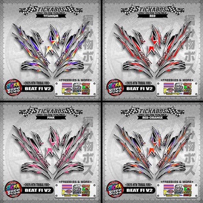 BEAT FI V2 STICKER DECALS ( 2025 NTN TRIBAL FIRE )【WITH FREEBIES】