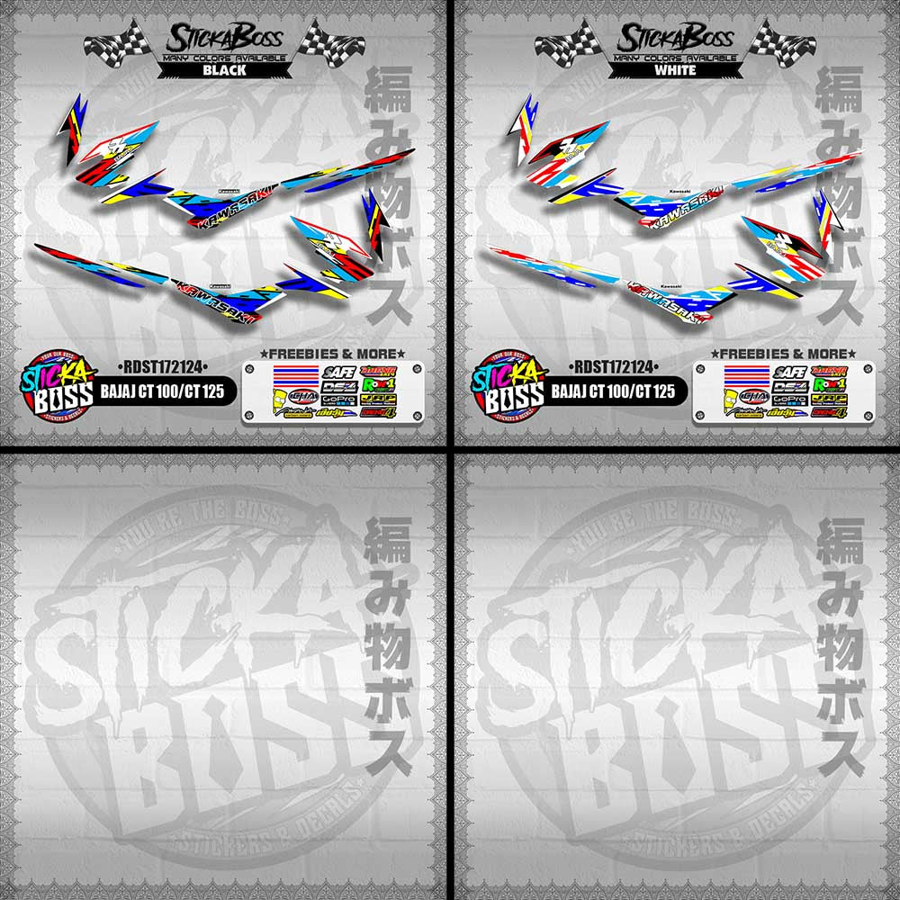 BAJAJ CT 100/CT 125 DECALS ( RDST172124 )【WITH FREEBIES】
