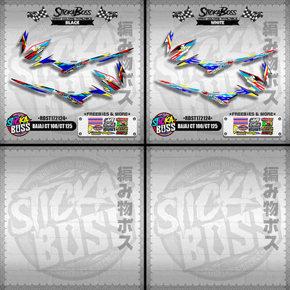 BAJAJ CT 100/CT 125 DECALS ( RDST172124 )【WITH FREEBIES】