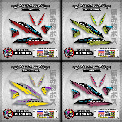 CLICK V3 MALAYSIAN CONCEPT STICKER DECALS ( NEW STYLE 2024 )【WITH FREEBIES】