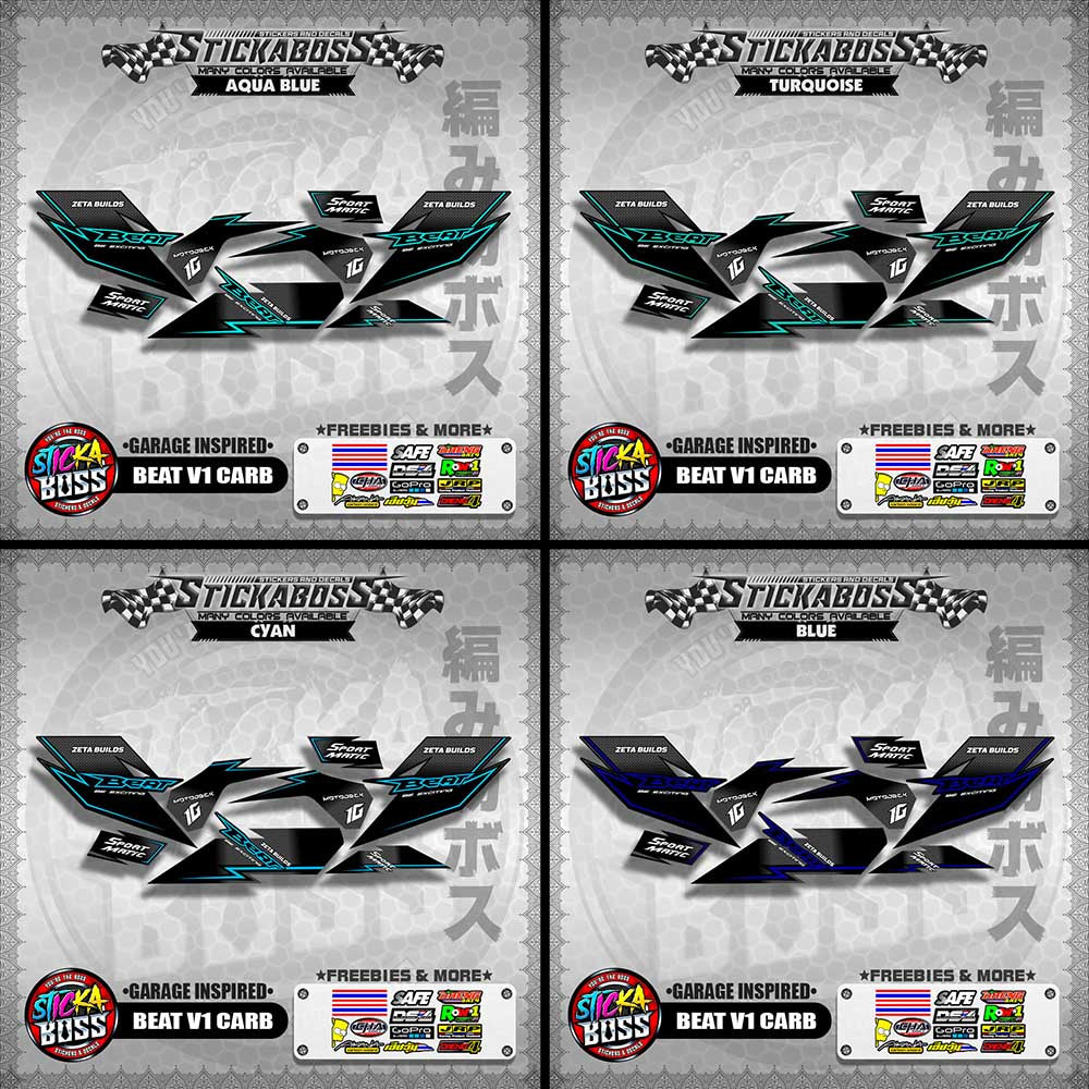 BEAT V1 CARB STICKER DECALS ( GARAGE INSPIRED )【WITH FREEBIES】