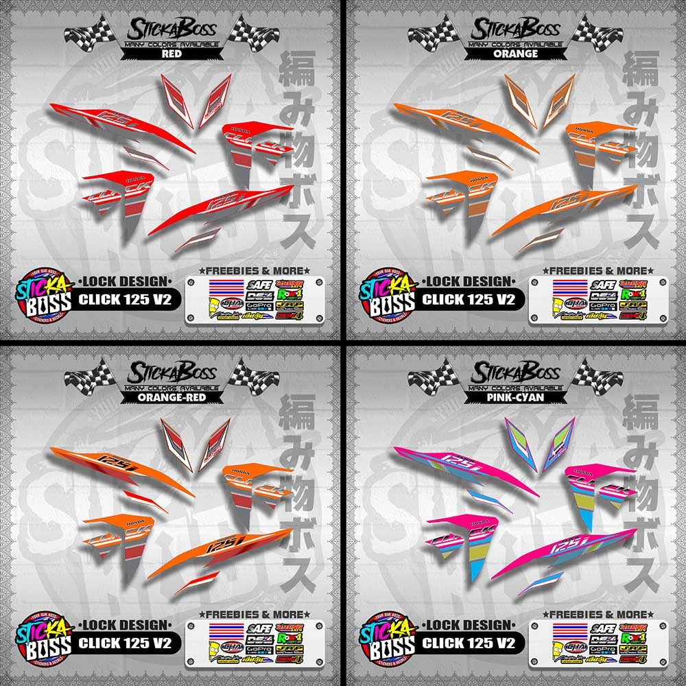 CLICK 125 V2 DECALS ( LOCK DESIGN )【WITH FREEBIES】