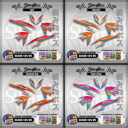 CLICK 125 V2 DECALS ( LOCK DESIGN )【WITH FREEBIES】