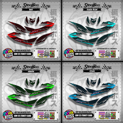 XRM 125 TRINITY CARB DECALS ( JRP THAILAND METAL PLATE )【WITH FREEBIES】