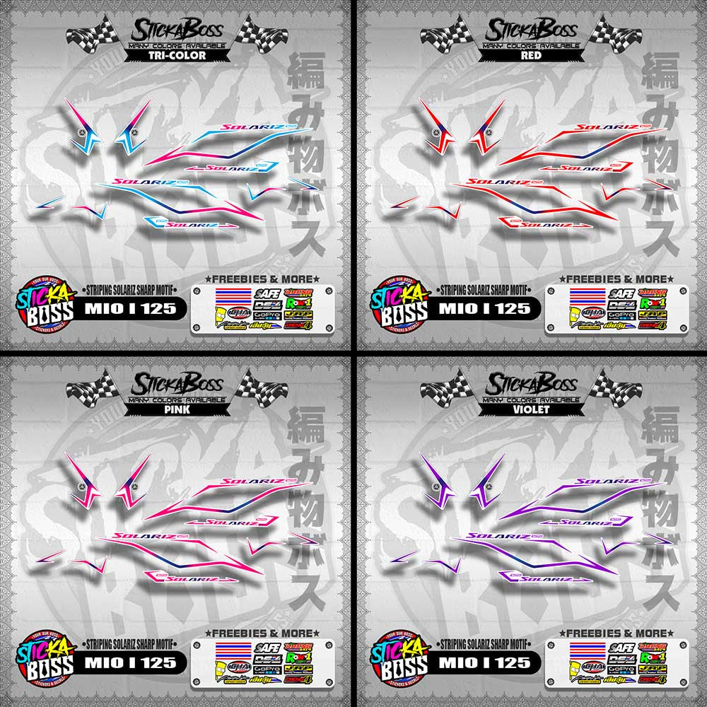 MIO I 125 MALAYSIAN DECALS ( STRIPING SOLARIZ SHARP MOTIF )【WITH FREEBIES】