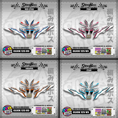 CLICK 125 V3 DECALS ( VR182110 BMW DESIGN )【WITH FREEBIES】