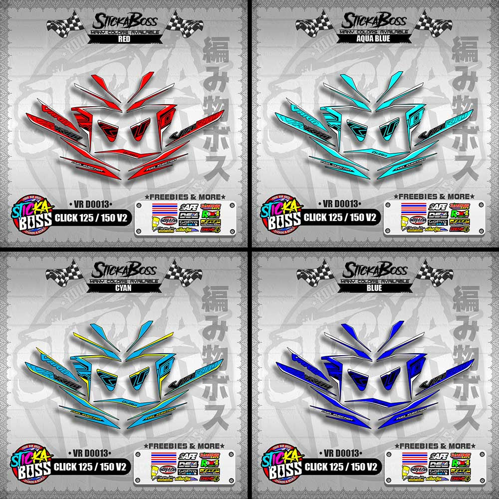 CLICK 125 / 150 V2 DECALS ( VR D0013 )【WITH FREEBIES】