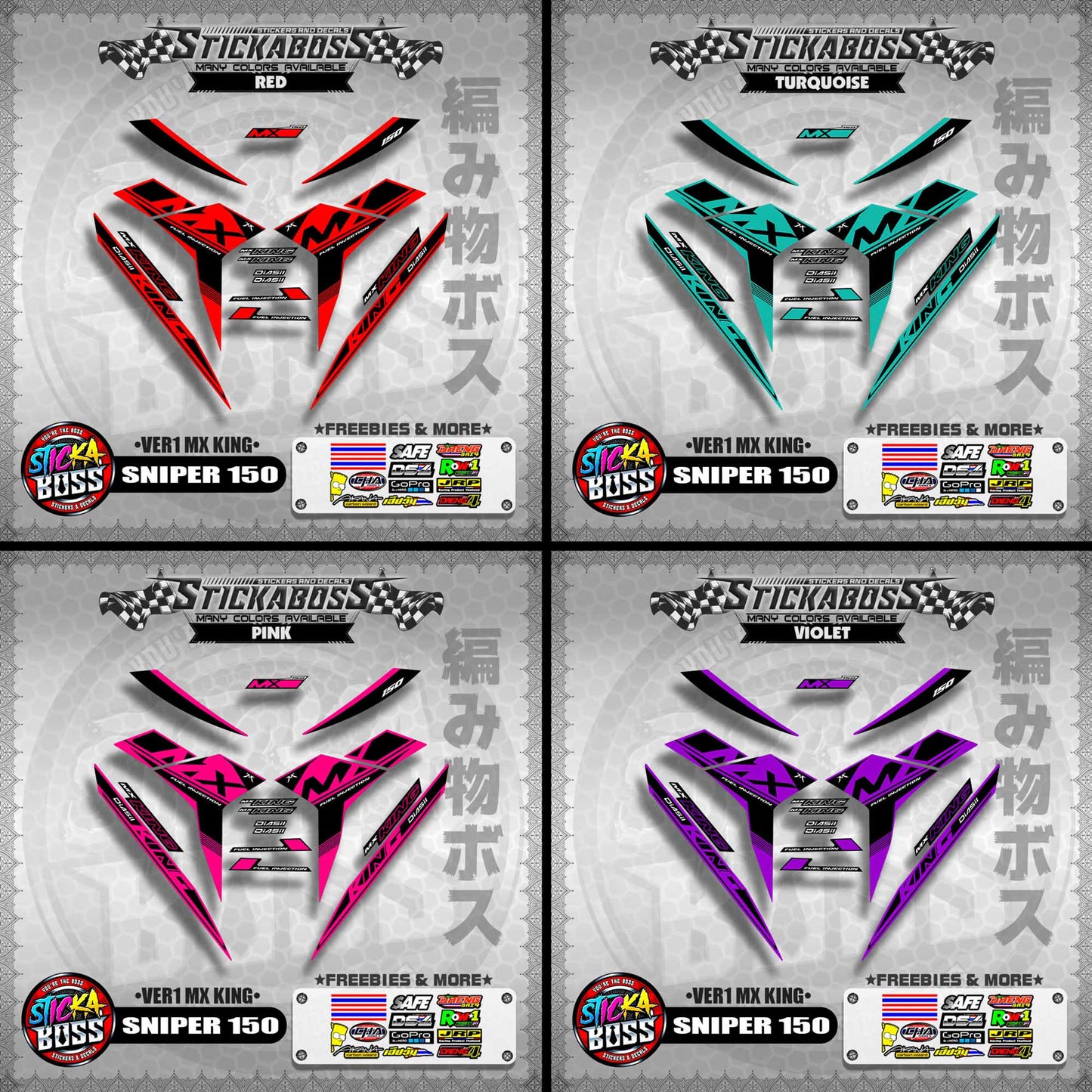 SNIPER 150 DECALS ( VER1 MX KING )【WITH FREEBIES】MALAYSIAN CONCEPT/Y15ZR/EXCITER 150