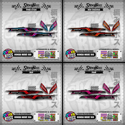 HONDA WAVE 100 DECALS ( CLASSIC MALAYSIAN GRUNGE )【WITH FREEBIES】