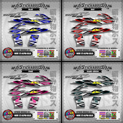 WAVE 125 ALPHA GILAS ( STOCK DECALS 01 )【WITH FREEBIES】