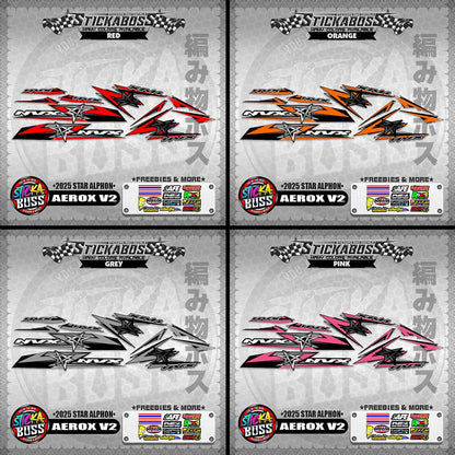 AEROX V2 INDO STICKER DECALS ( 2025 STAR ALPHON )【WITH FREEBIES】